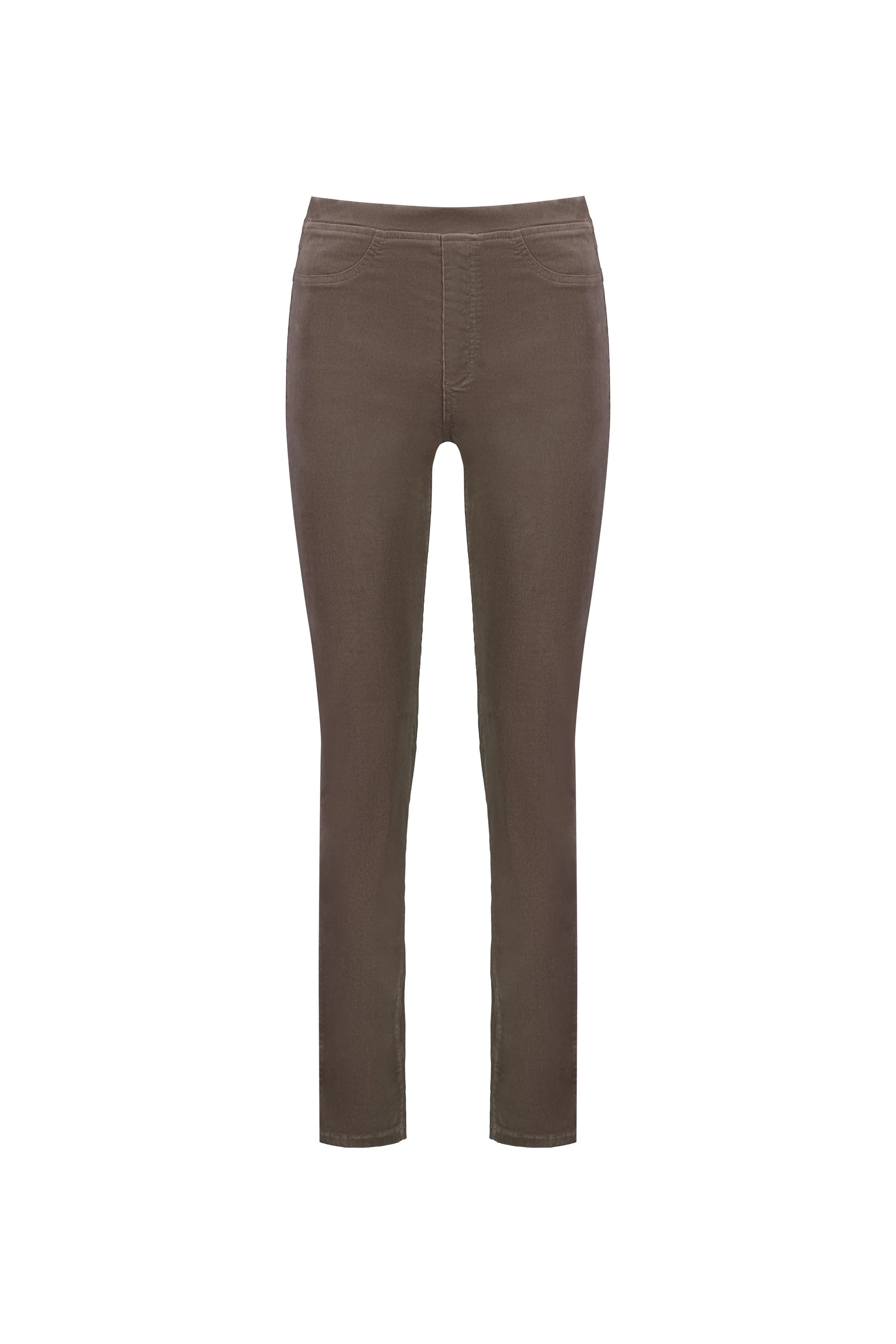 Slim Leg Full Length Cord Pull On | Taupe -  - Beechworth Emporium