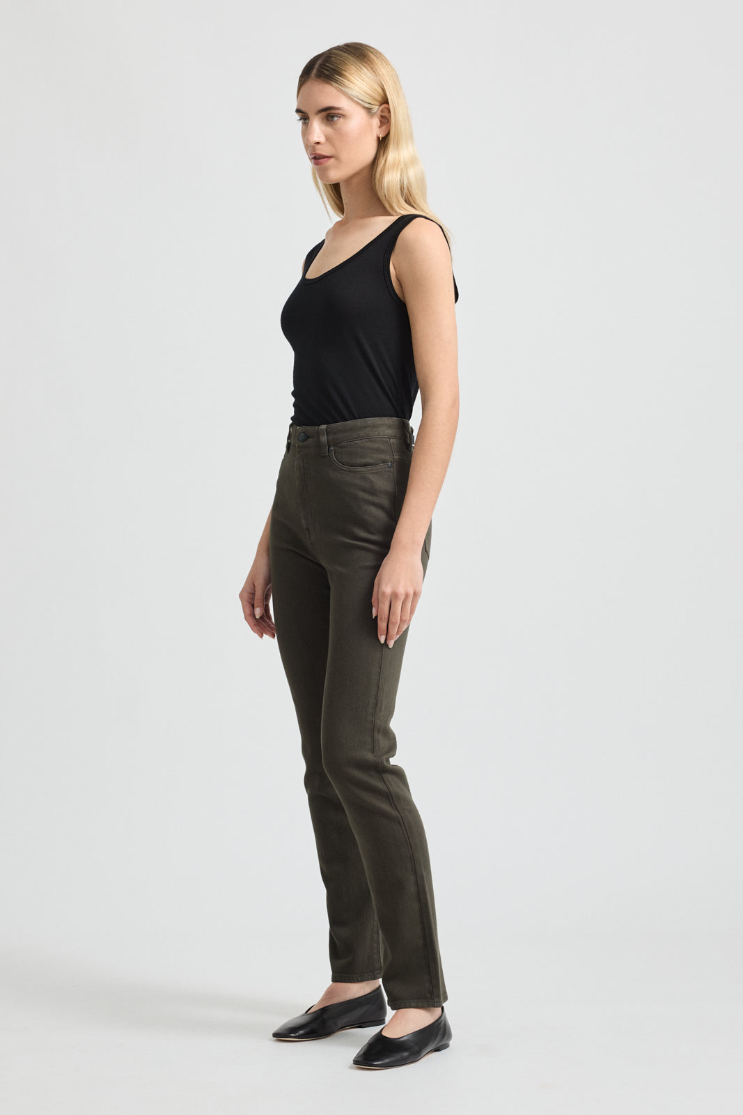 High Rise Straight Leg MERINO-DENIM™ Jean | Bay Leaf - Toorallie - Beechworth Emporium