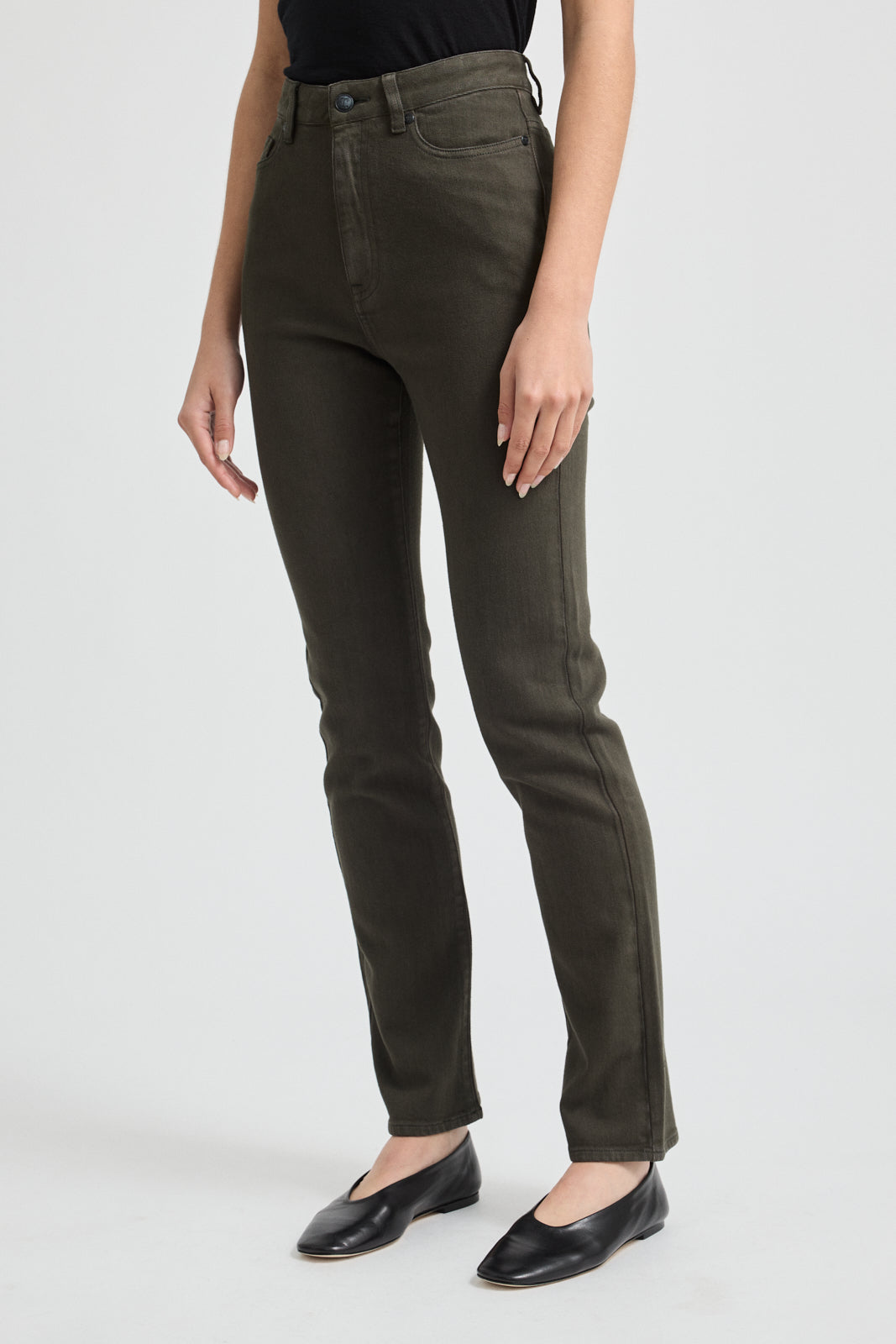 High Rise Straight Leg MERINO-DENIM™ Jean | Bay Leaf - Toorallie - Beechworth Emporium