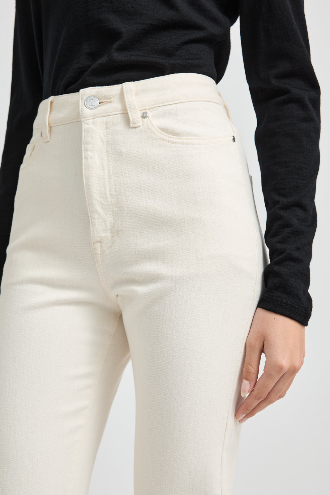 High Rise Straight Leg MERINO-DENIM™ Jean | Ecru - Toorallie - Beechworth Emporium