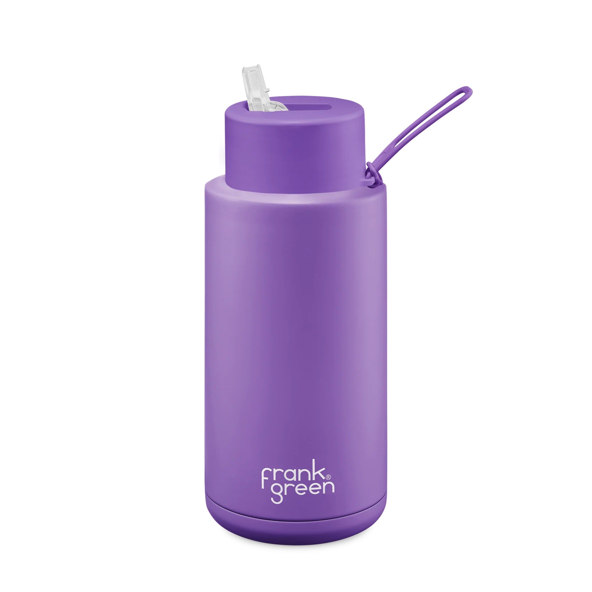 Limited Edition Ceramic Reusable Bottle w Straw Lid 34oz | Cosmic Purple