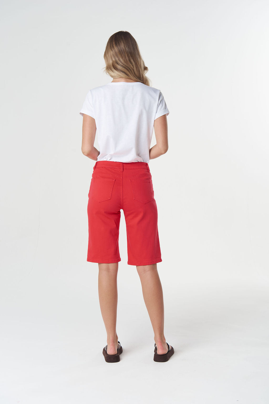 5 Pocket Denim Short | Poinsettia