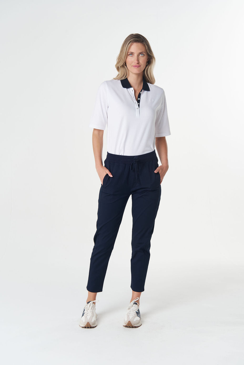 Weekend Crop Cotton Stretch Jogger | Dark Navy
