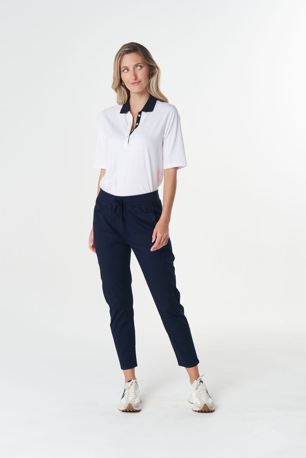 Weekend Crop Cotton Stretch Jogger | Dark Navy