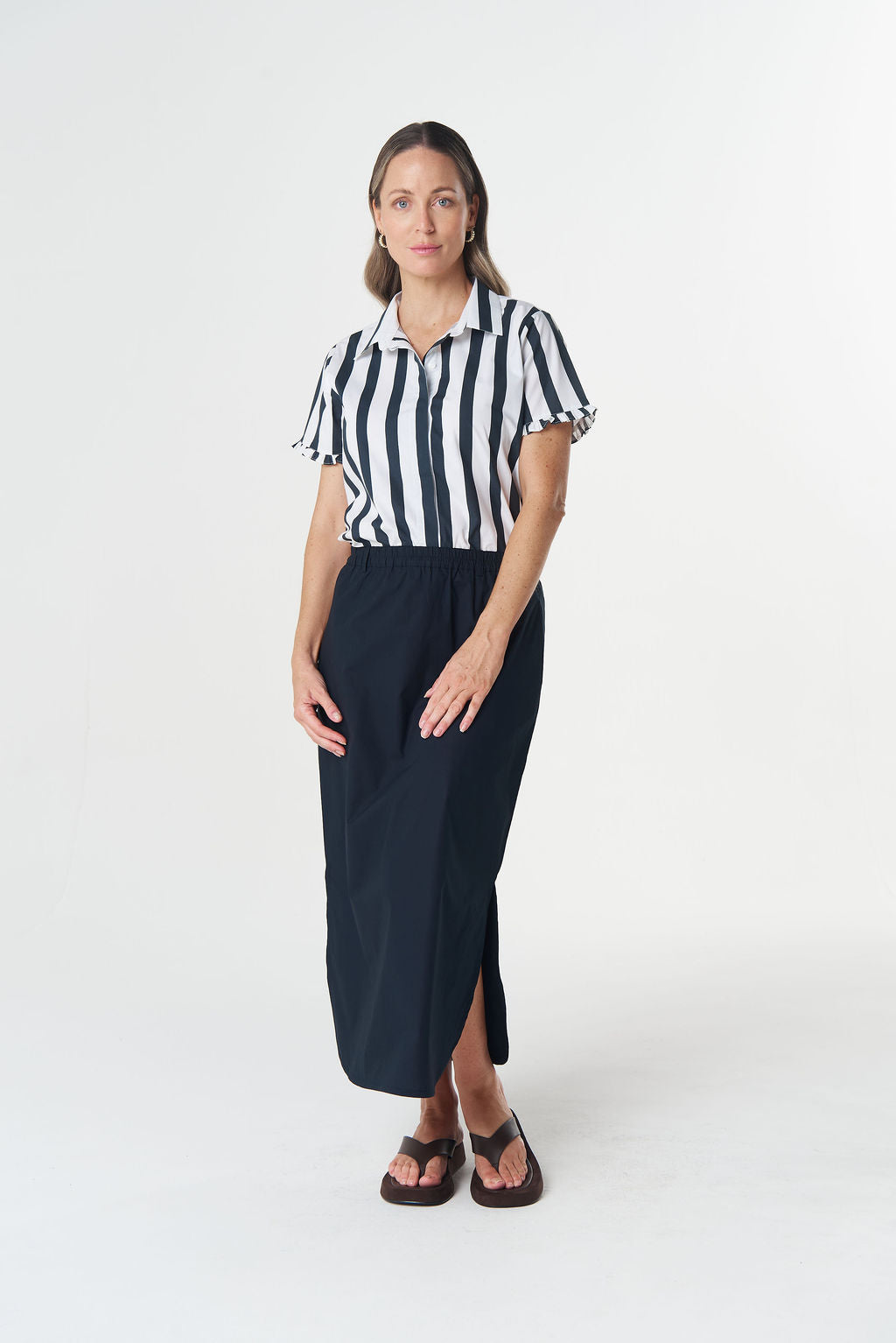 Shellbay Side Split Skirt | Dark Navy