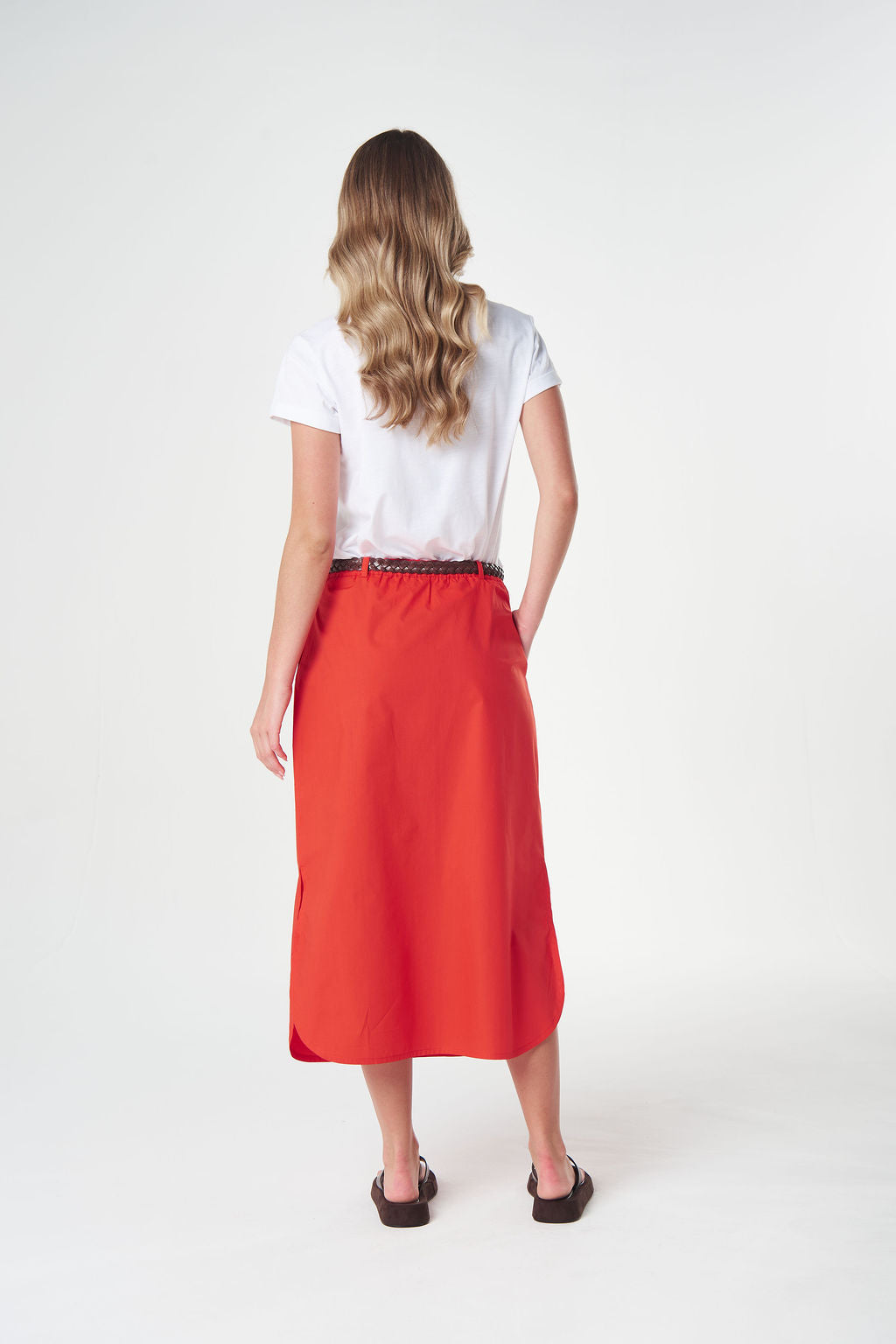 Shellbay Side Split Skirt | Garnet