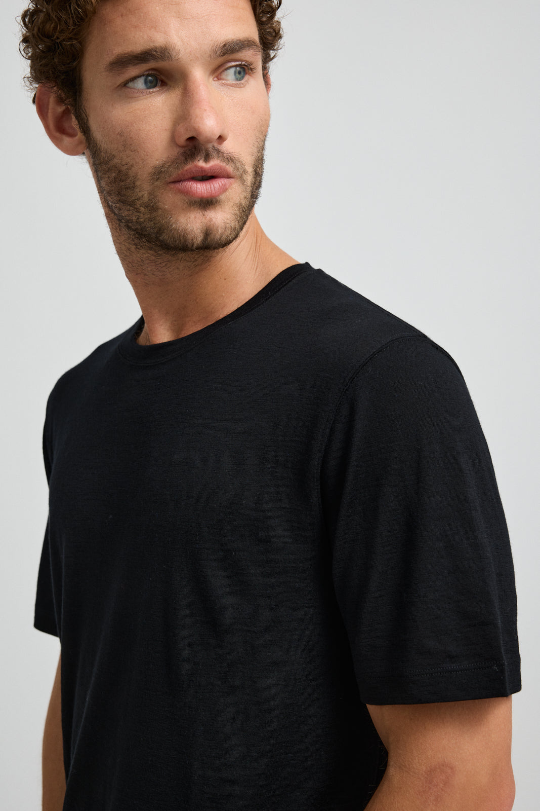 Merino Crew T-Shirt | Black - Toorallie - Beechworth Emporium