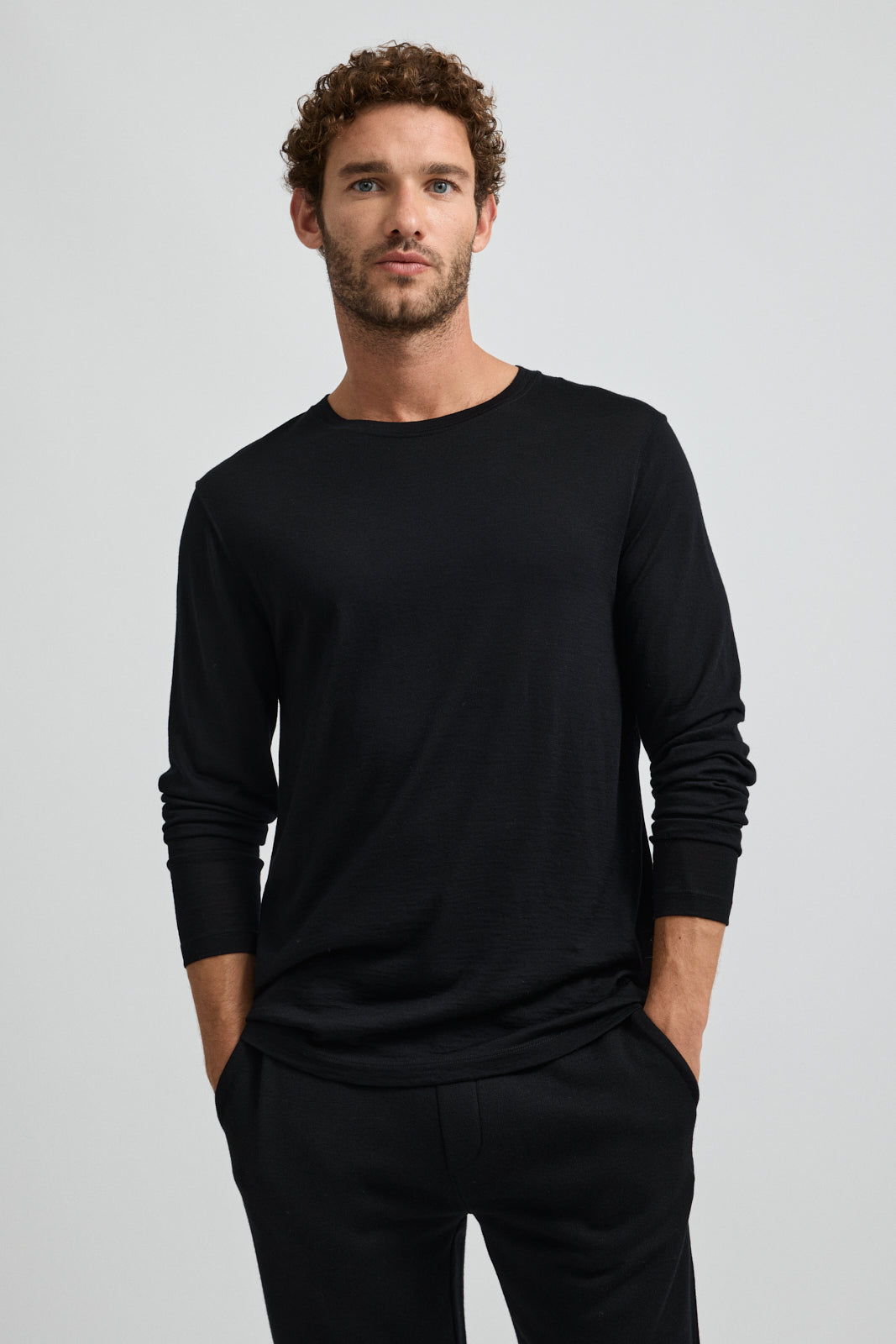 Merino Long Sleeve T-Shirt | Black