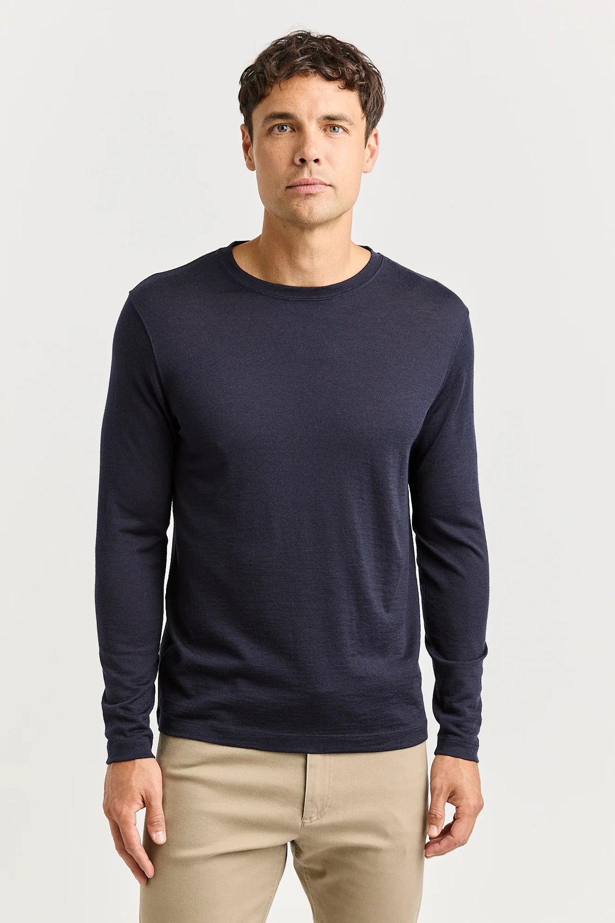 Merino Long Sleeve T-Shirt | French Navy