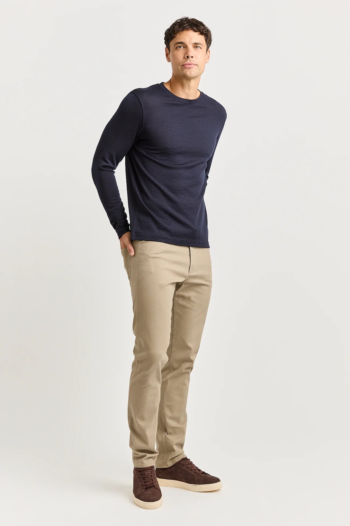 Merino Long Sleeve T-Shirt | French Navy