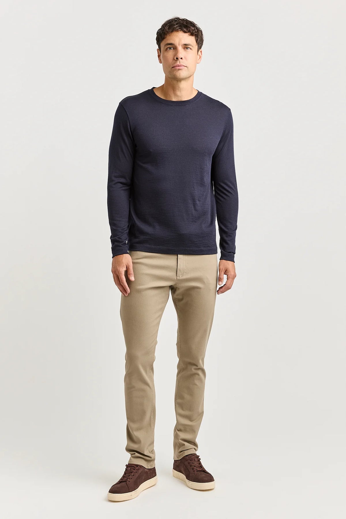 Merino Long Sleeve T-Shirt | French Navy