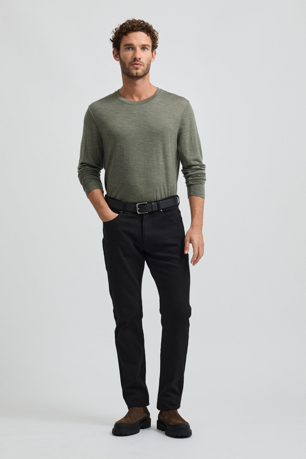 Merino Long Sleeve T-Shirt | Olive - Toorallie - Beechworth Emporium
