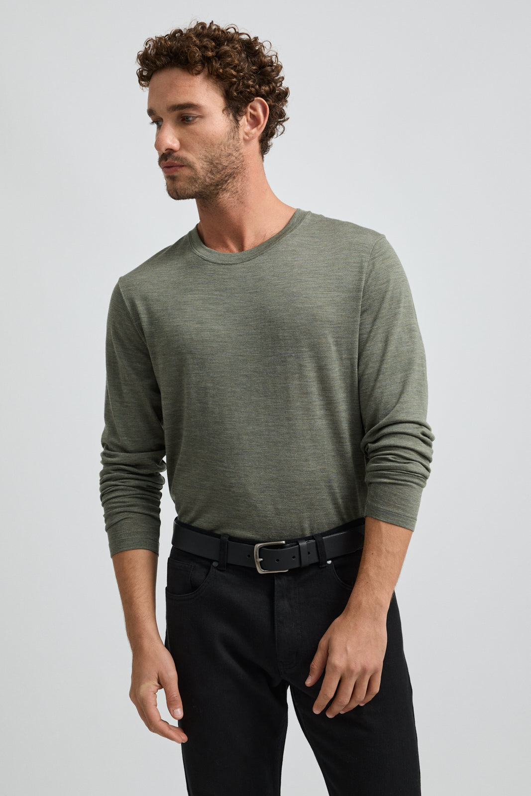Merino Long Sleeve T-Shirt | Olive