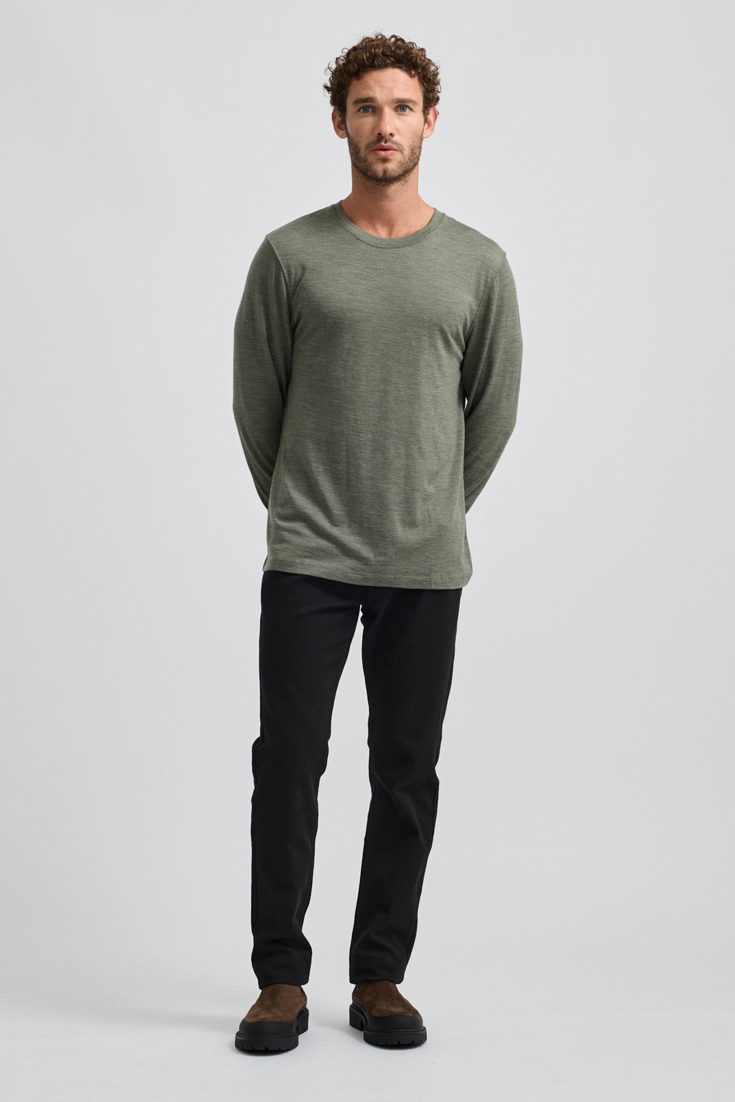 Merino Long Sleeve T-Shirt | Olive