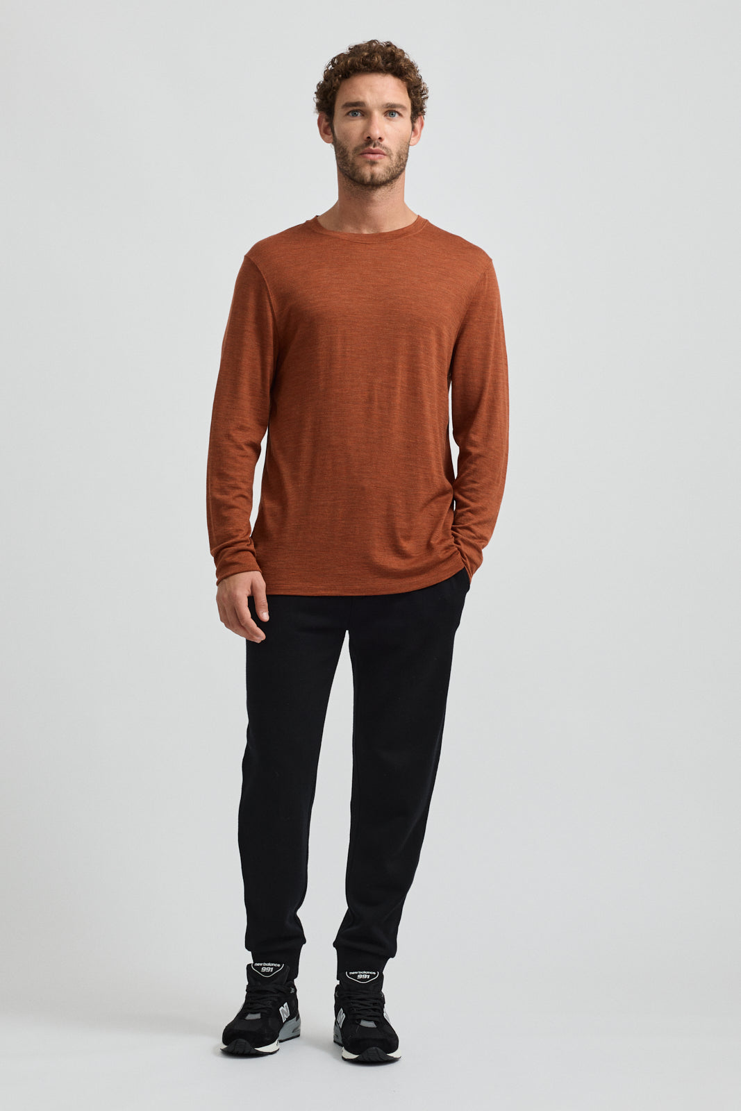 Merino Long Sleeve T-Shirt | Rust