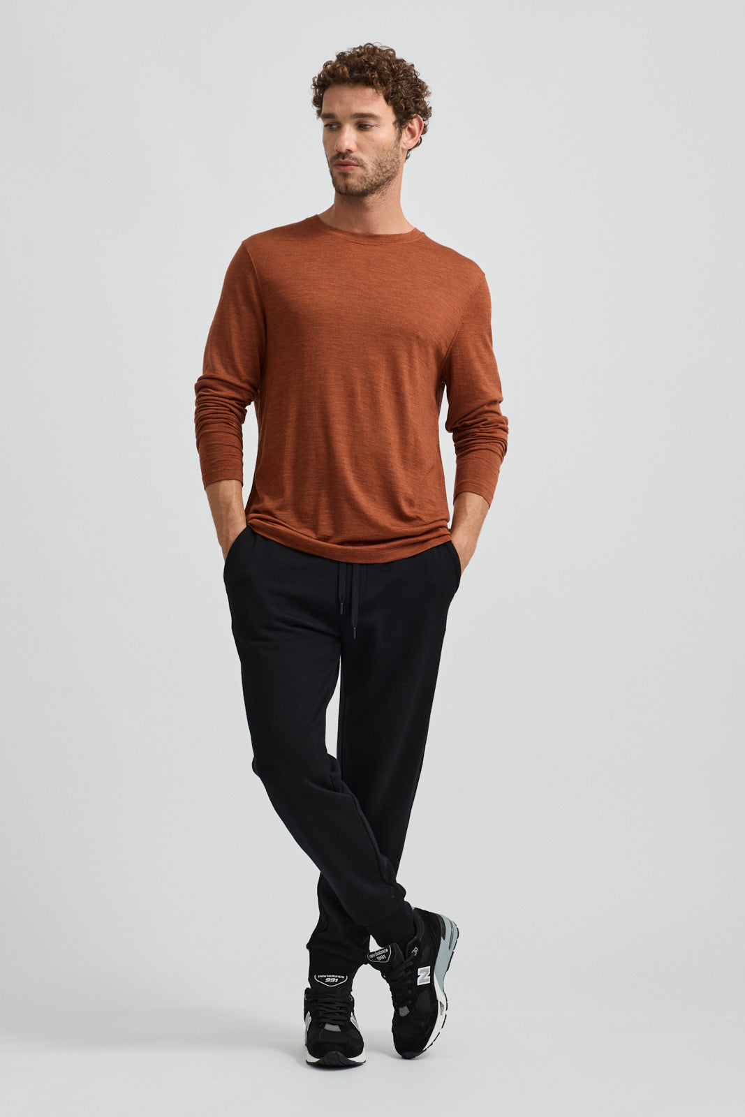 Merino Long Sleeve T-Shirt | Rust