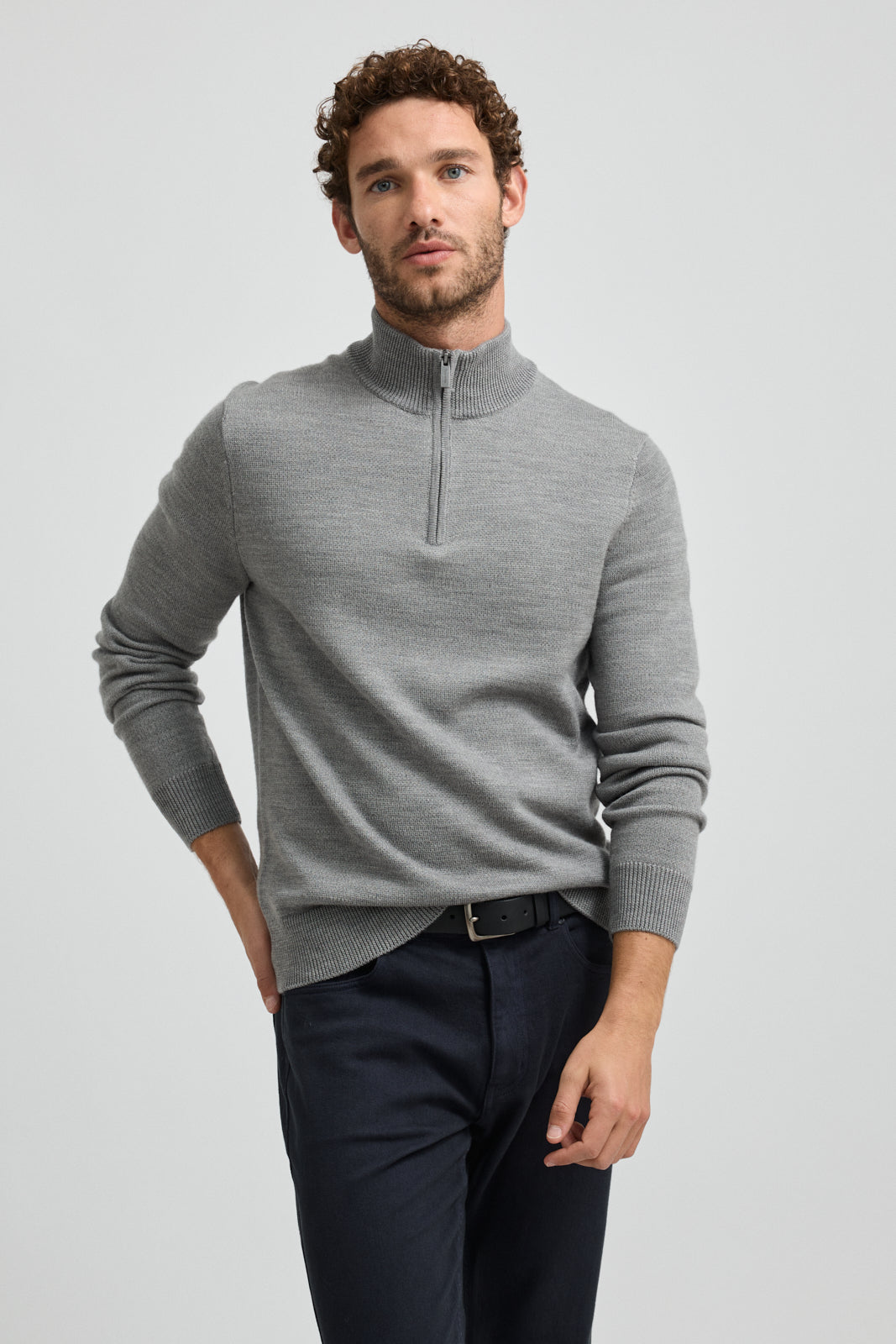 Trademark Half Zip | Mid Grey - Toorallie - Beechworth Emporium