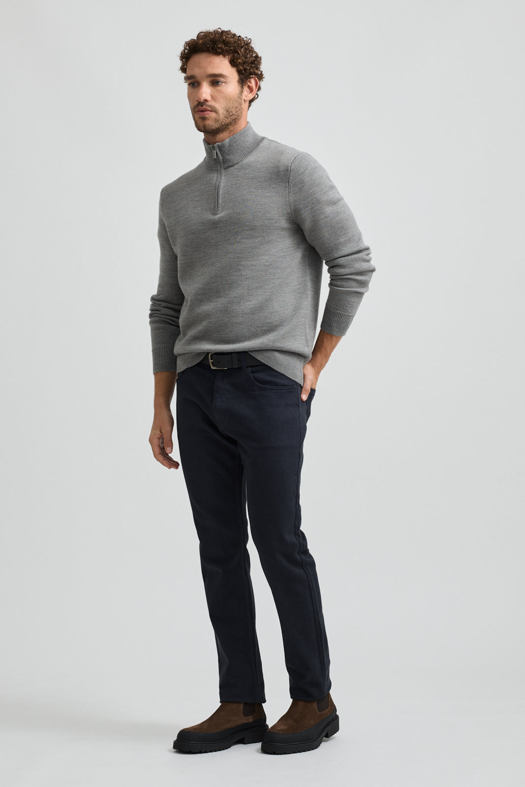 Trademark Half Zip | Mid Grey - Toorallie - Beechworth Emporium