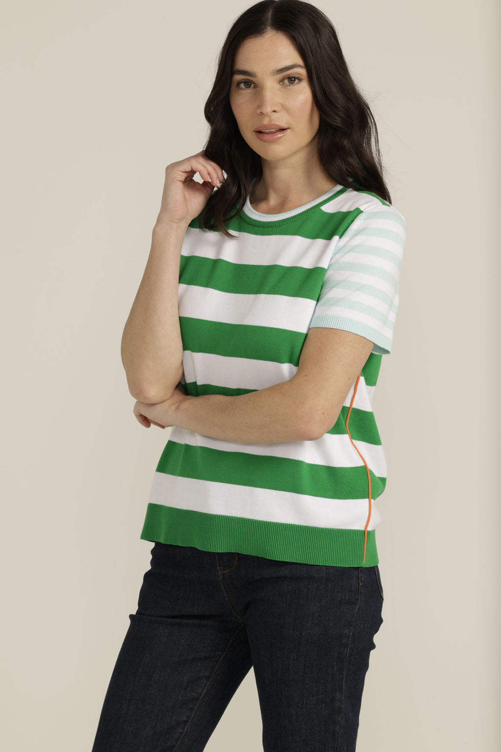 Stripe Knit Top | Green