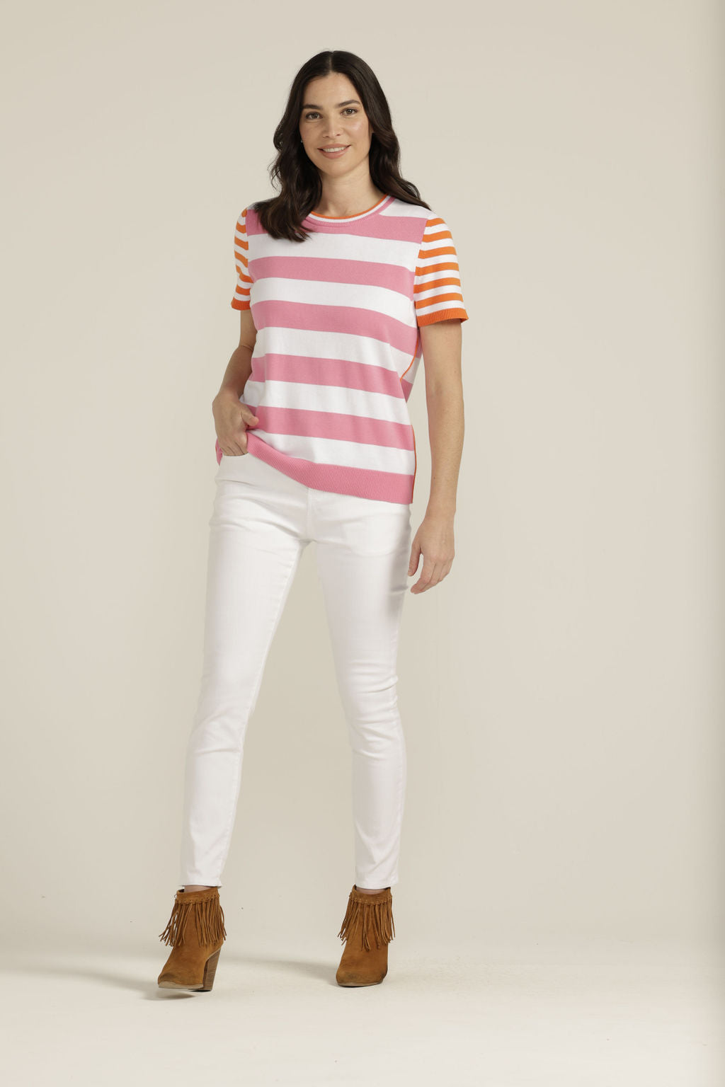 Stripe Knit Top | Pink - Goondiwindi - Beechworth Emporium