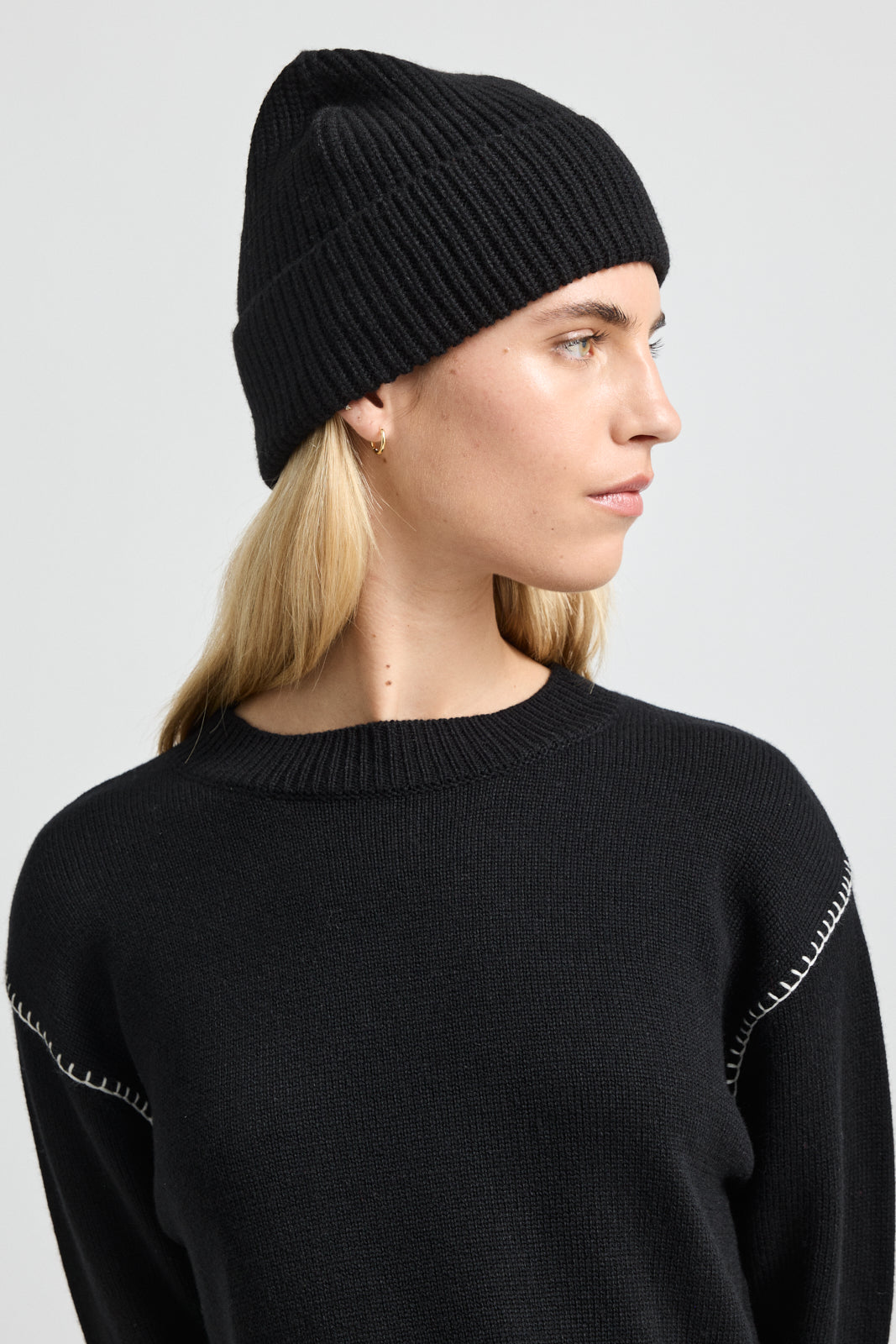 Rib Knit Beanie | Black - Toorallie - Beechworth Emporium