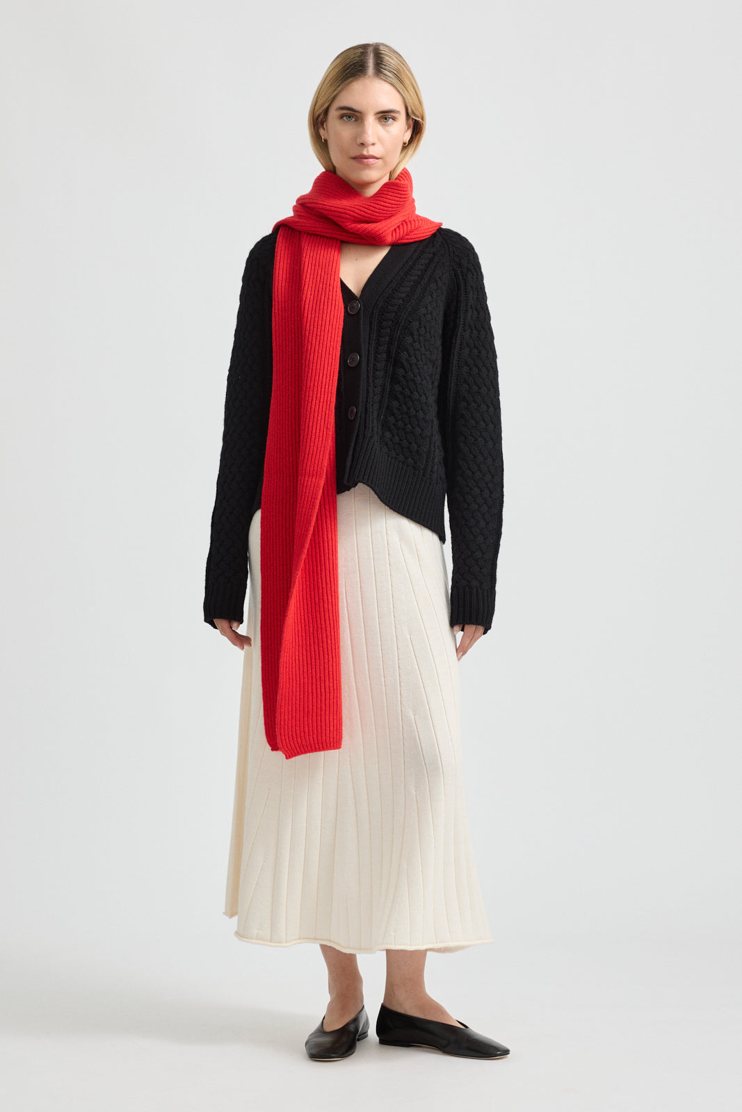 Merino Rib Scarf | Red - Toorallie - Beechworth Emporium