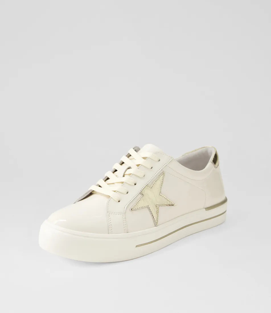 Alysia W Ivory Gold Groove Multi Sneakers - Ziera - Beechworth Emporium