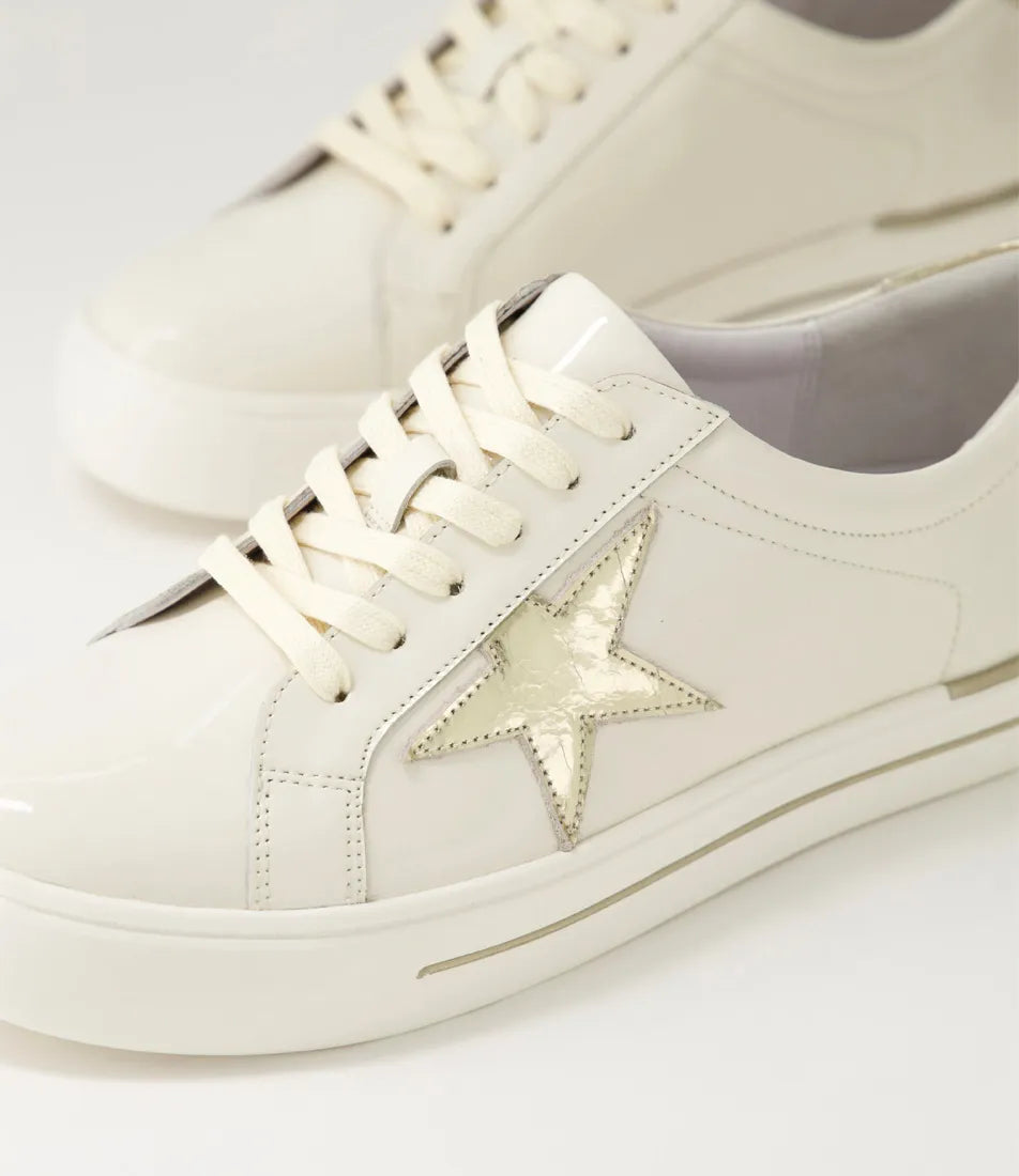 Alysia W Ivory Gold Groove Multi Sneakers - Ziera - Beechworth Emporium