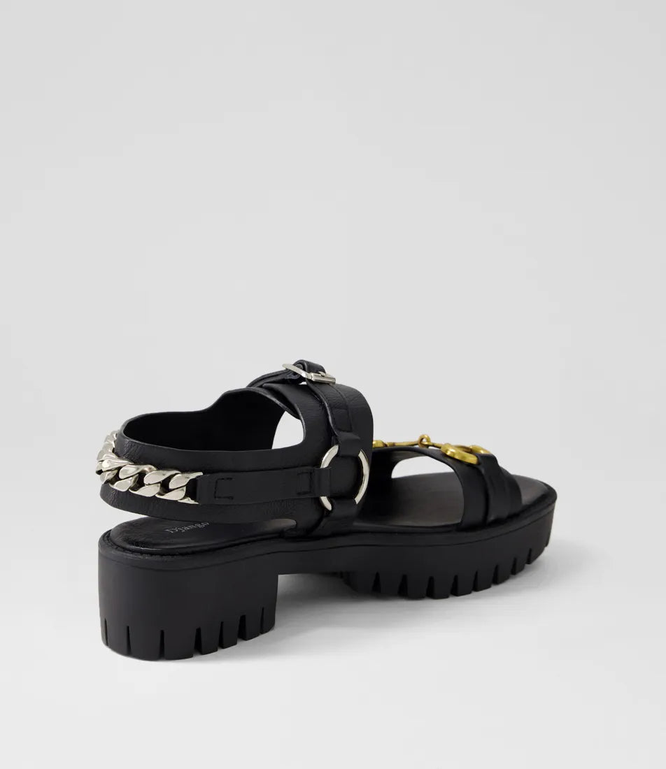 Briming Black Leather Sandal - Django & Juliette - Beechworth Emporium