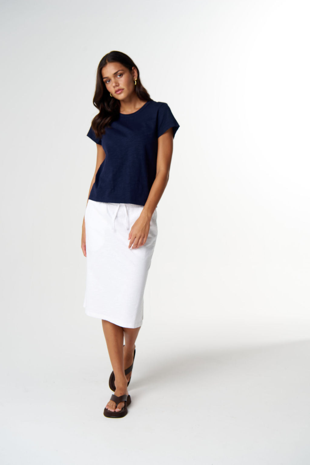 Basic Cotton Crew Neck Tee | Parisian Navy
