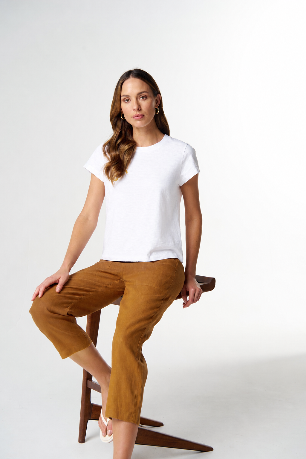 Basic Cotton Crew Neck Tee | White