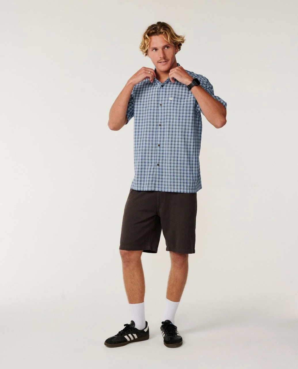 Classic Surf Check Short Sleeve Shirt | Glacier Blue