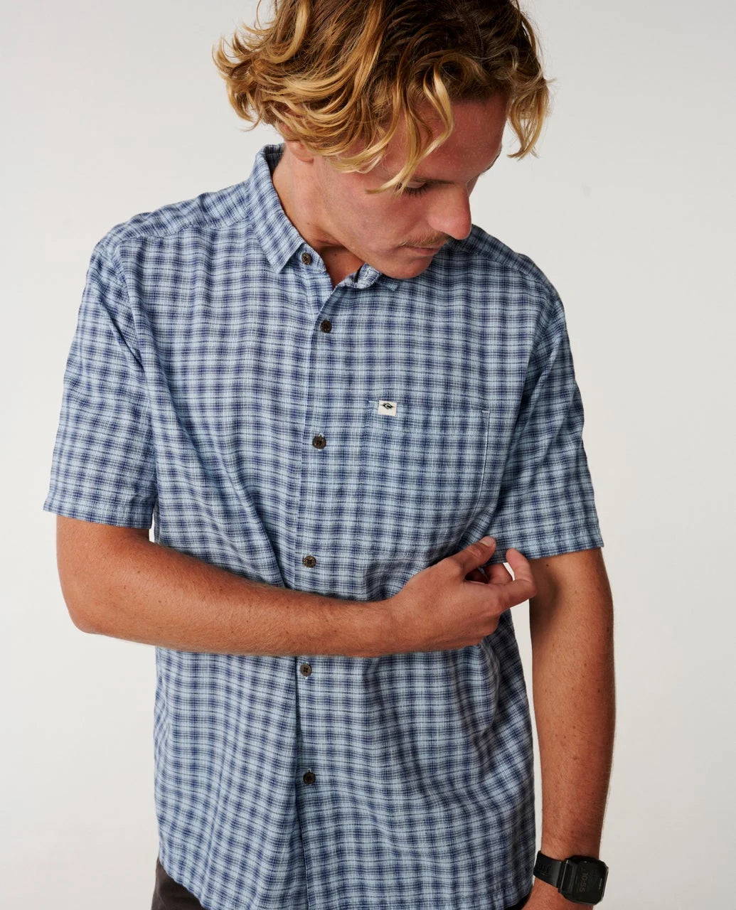 Classic Surf Check Short Sleeve Shirt | Glacier Blue