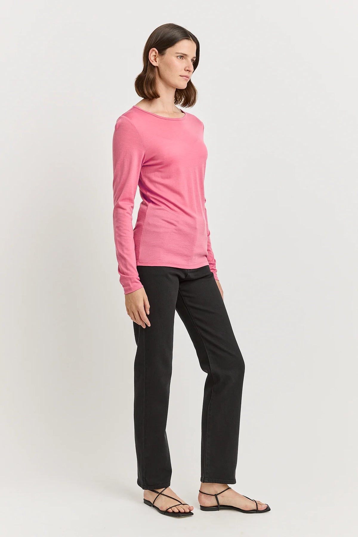Crew Merino Tee | Flamingo
