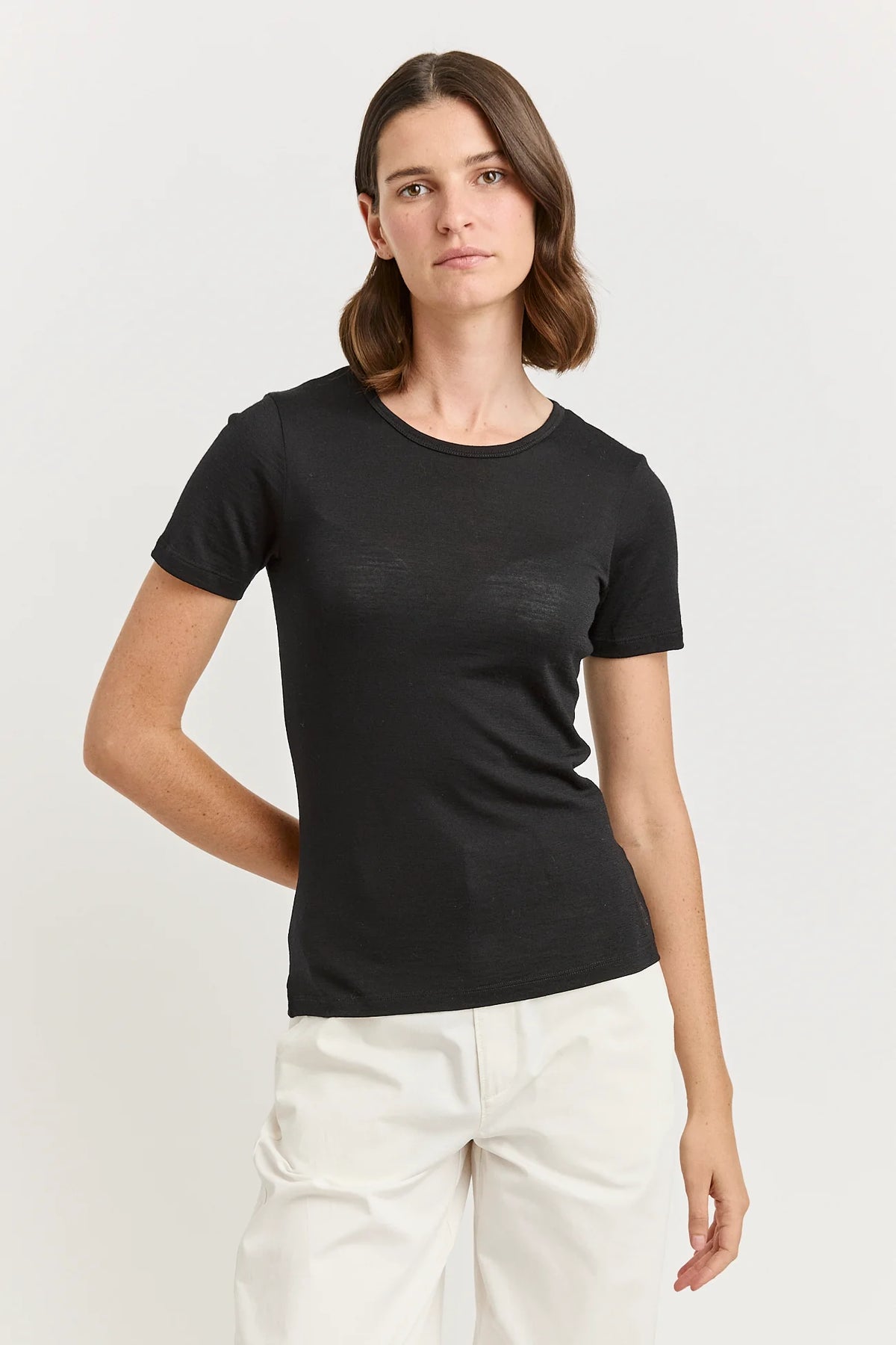 Short Sleeve Merino Tee | Black