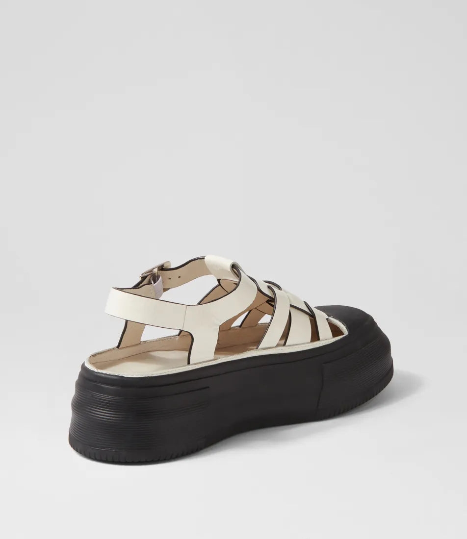 Askery Off White Patent Leather Sandals