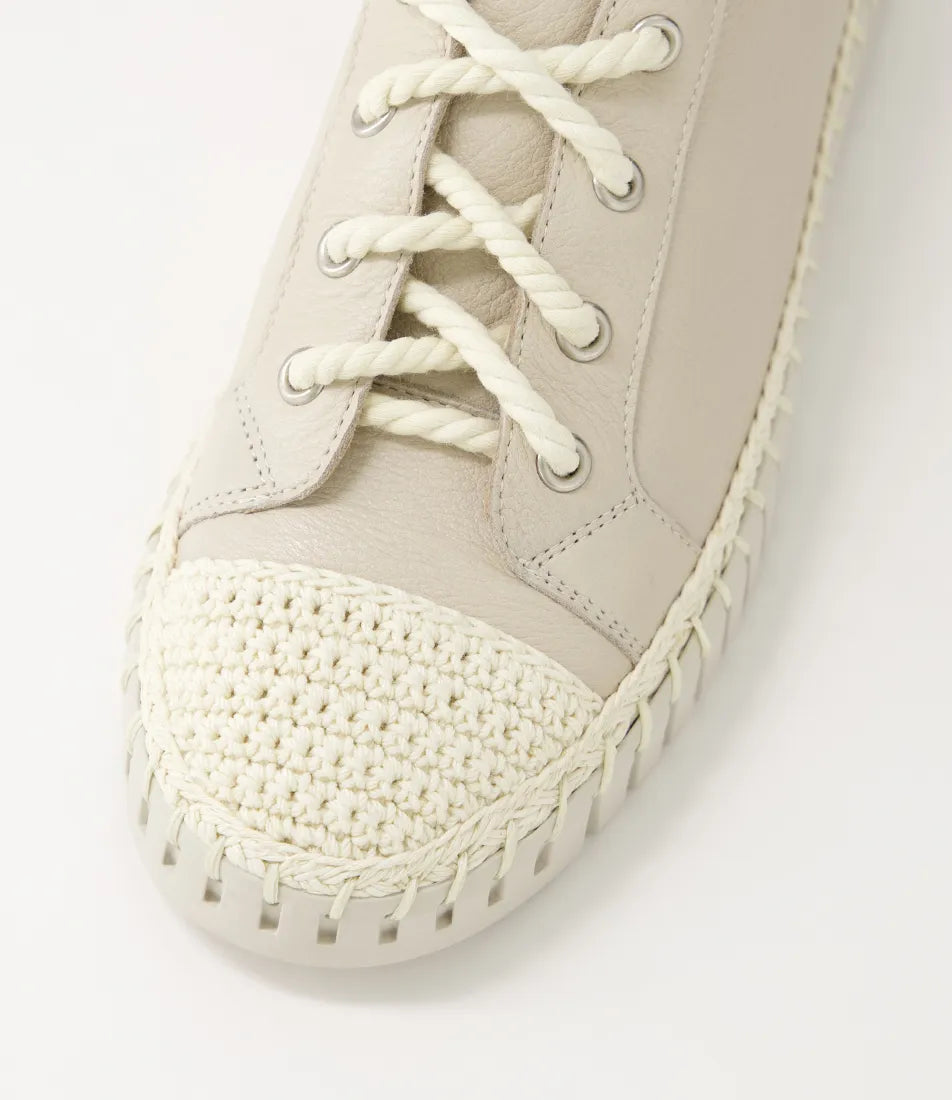 Harena Woven Almond Leather Sneaker