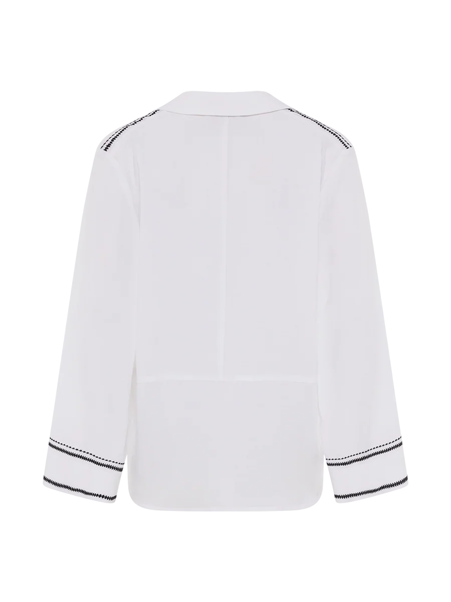 Embroidered Overshirt | White