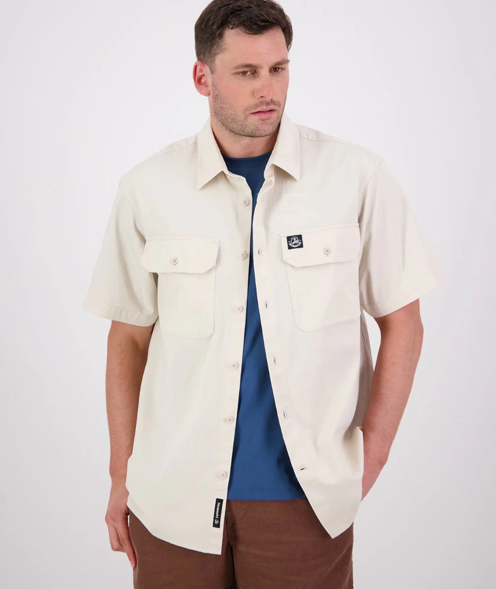 Fundamentals Short Sleeve Work Shirt | Light Taupe, , Beechworth Emporium, Tops, [product tags]
