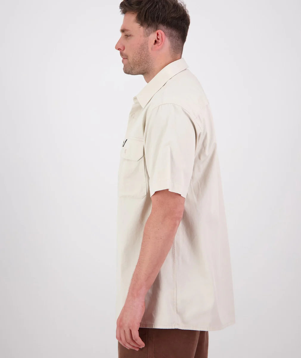 Fundamentals Short Sleeve Work Shirt | Light Taupe, , Beechworth Emporium, Tops, [product tags]