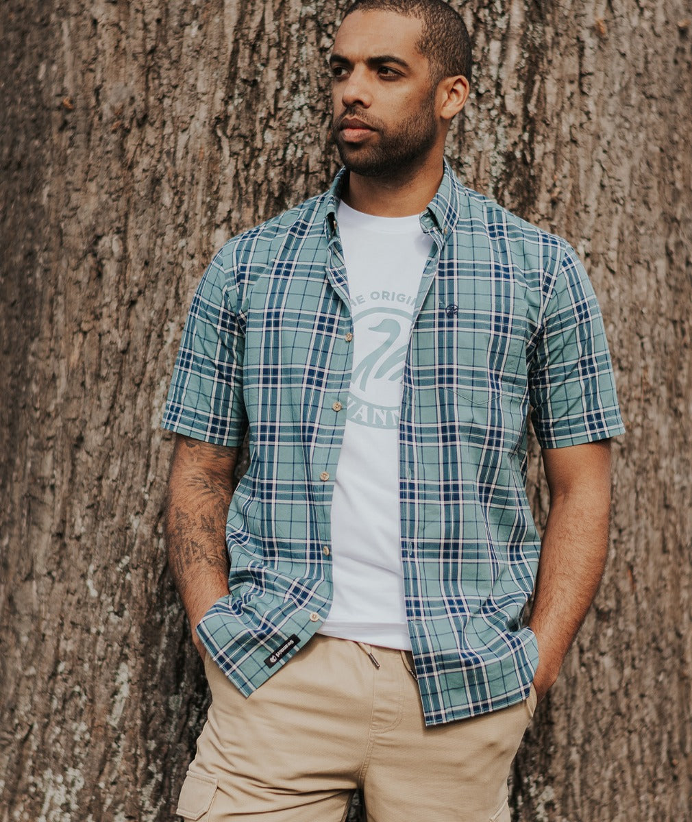 Grendon Short Sleeve Shirt | Fern/Navy Check - Swanndri - Beechworth Emporium