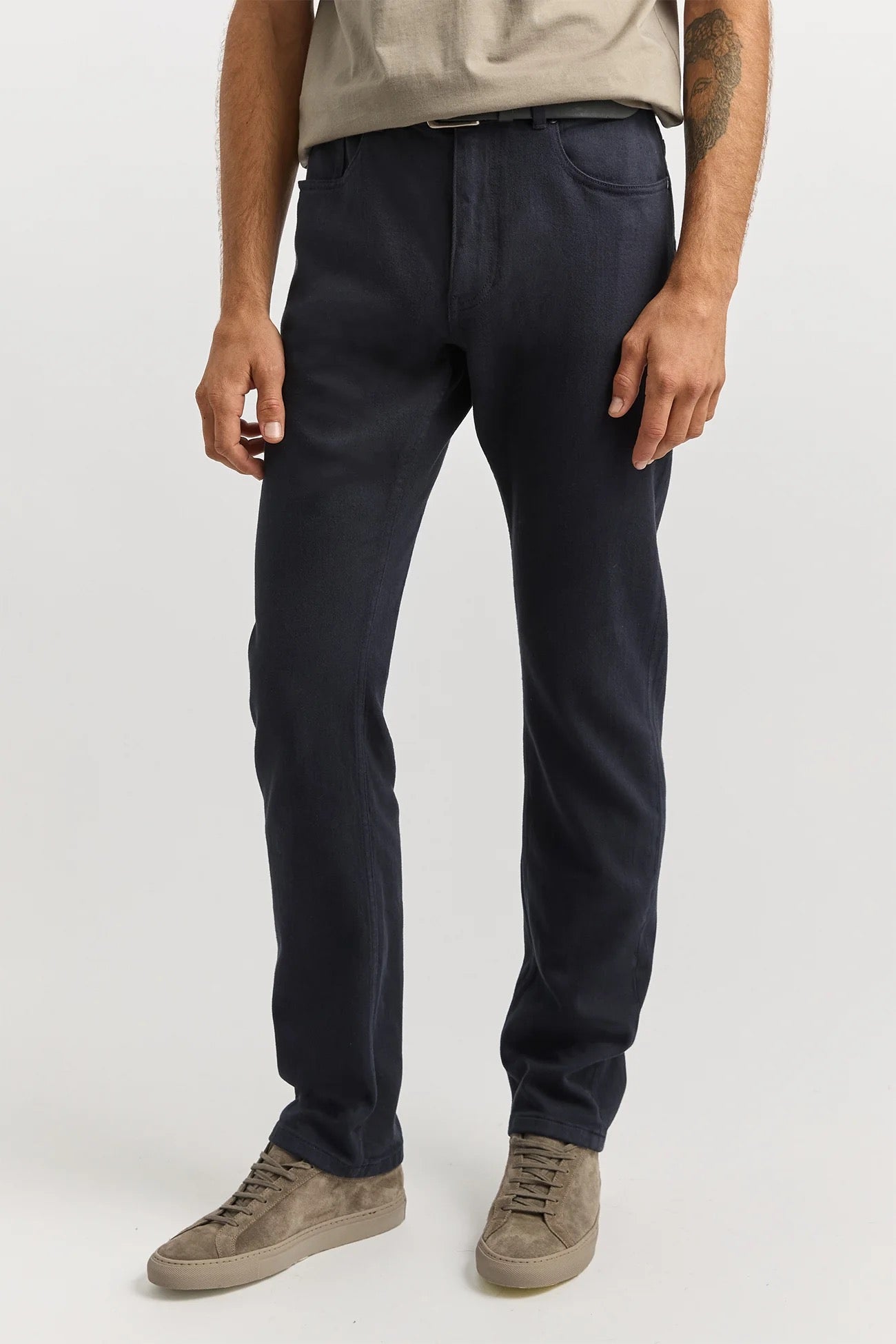 Regular Merino Denim Jean | Navy