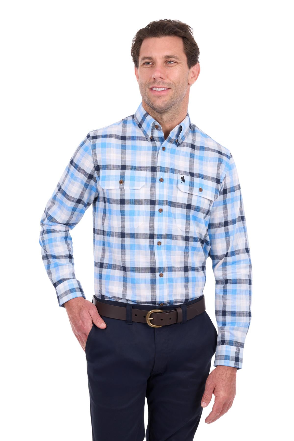 Jacob Check 2-Pocket Long Sleeve Shirt