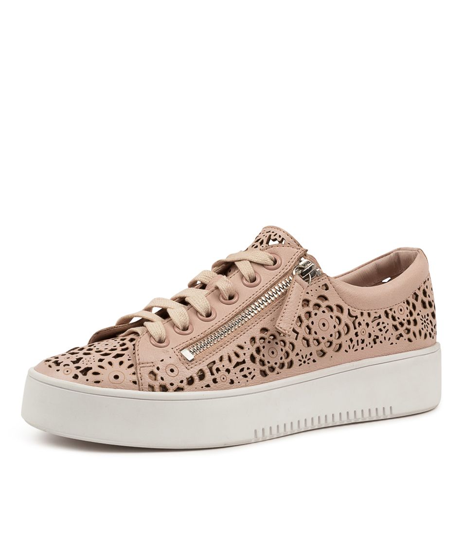 Leitha Dusty Pink White Sole Leather Sneaker