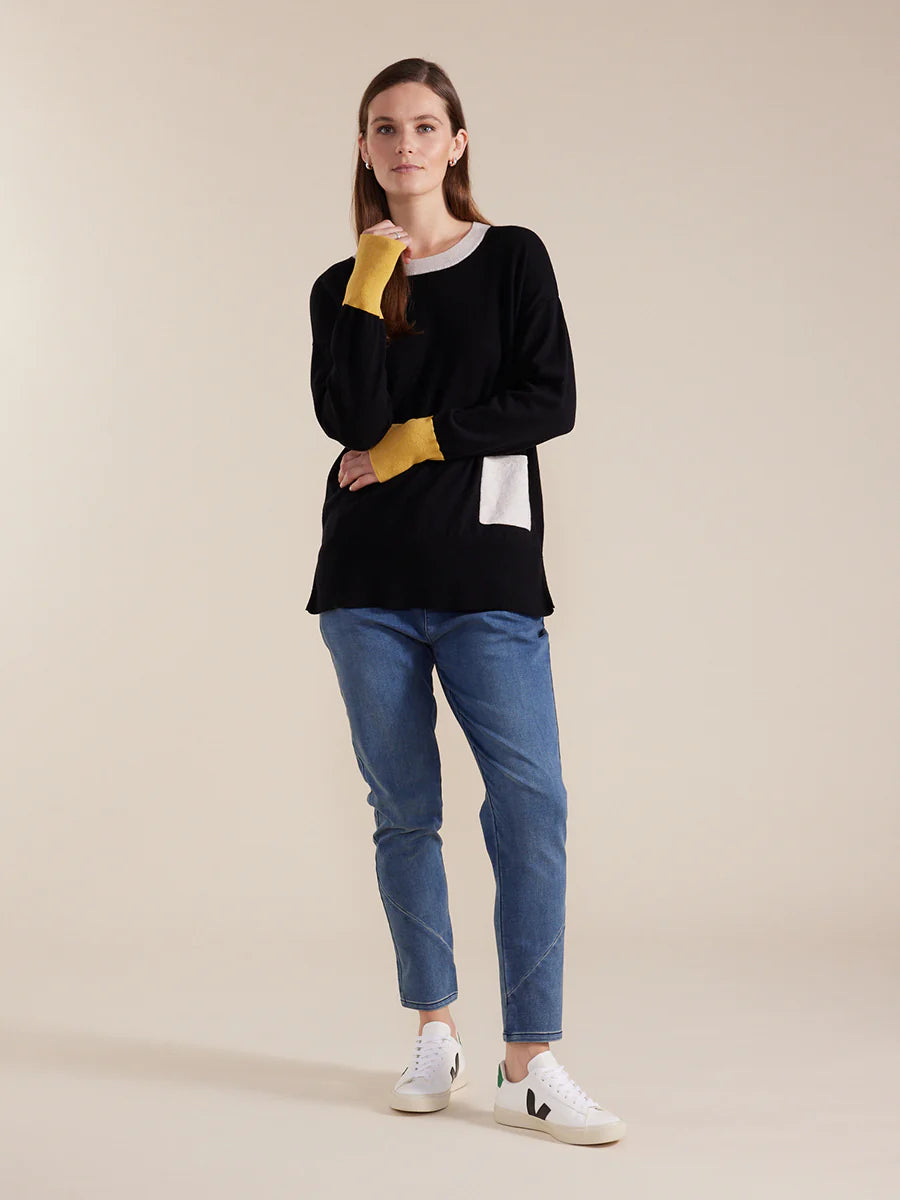 Long Sleeve Colour Block Sweater - Marco Polo - Beechworth Emporium