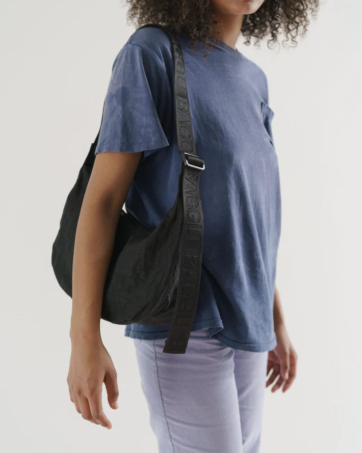 Medium Nylon Crescent Bag | Black - Baggu - Beechworth Emporium