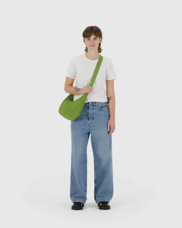 Medium Nylon Crescent Bag | Green Juice