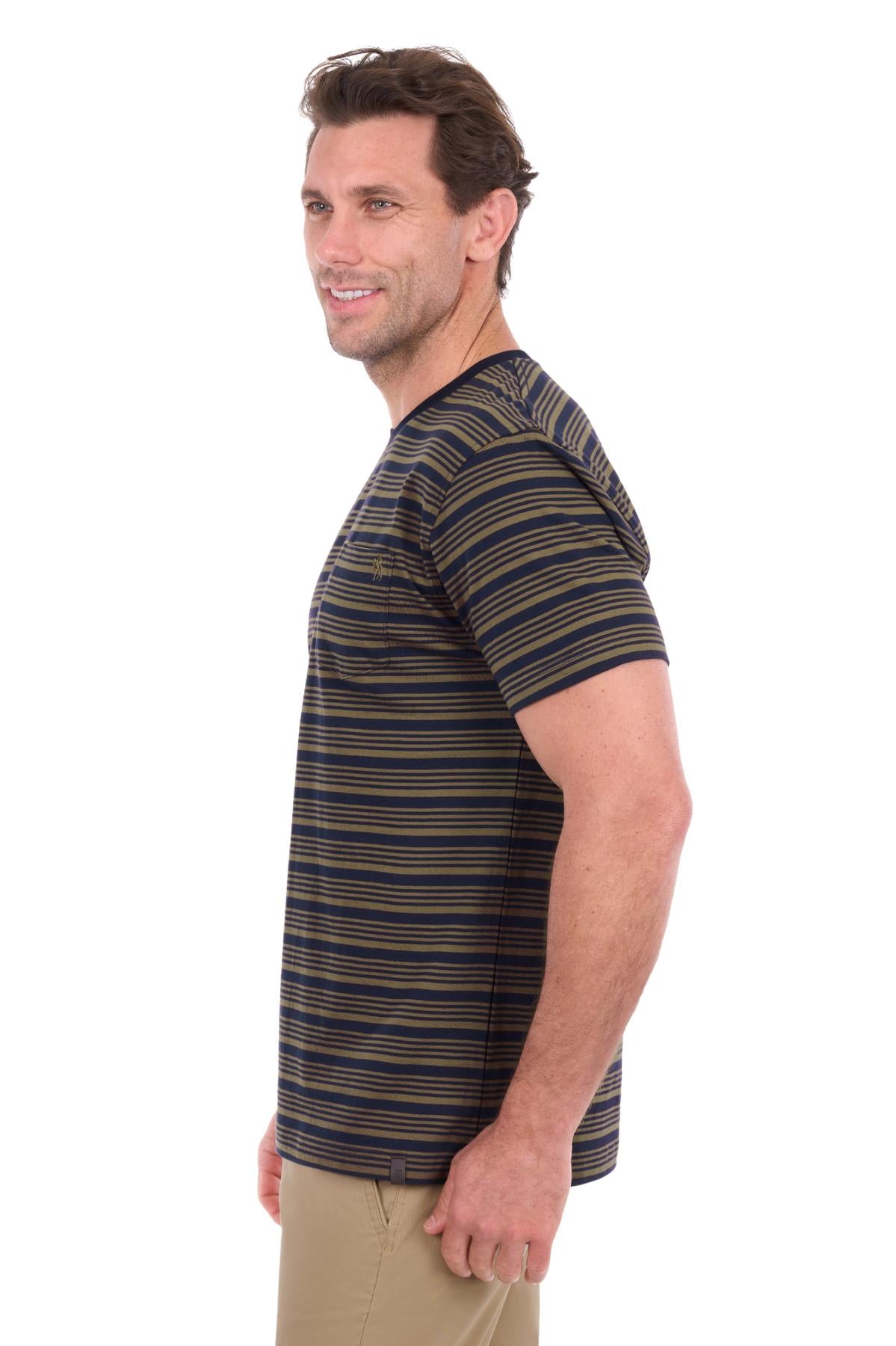 Oliver Stripe 1-Pocket Short Sleeve Tee