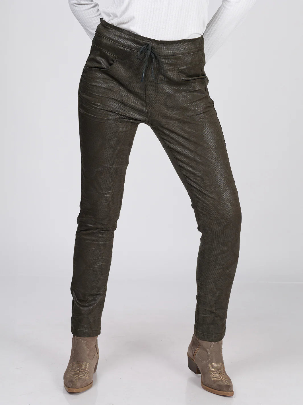 Peyton Metal Black Boyfriend Pant - Bianco Jeans - Beechworth Emporium