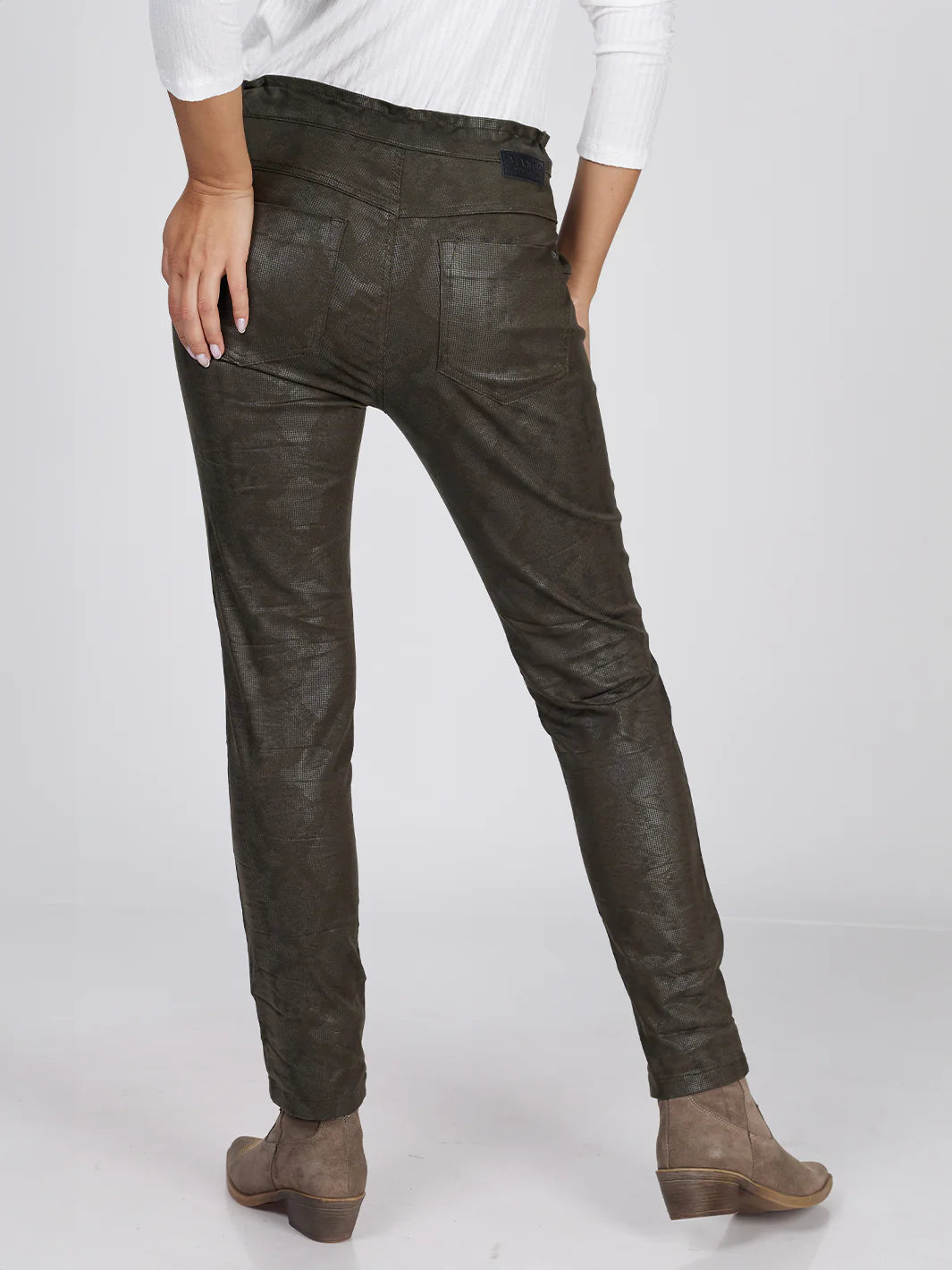 Peyton Metal Black Boyfriend Pant - Bianco Jeans - Beechworth Emporium